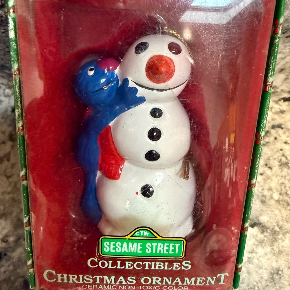 Vintage Sesame Street collectible ceramic Holiday Ornament